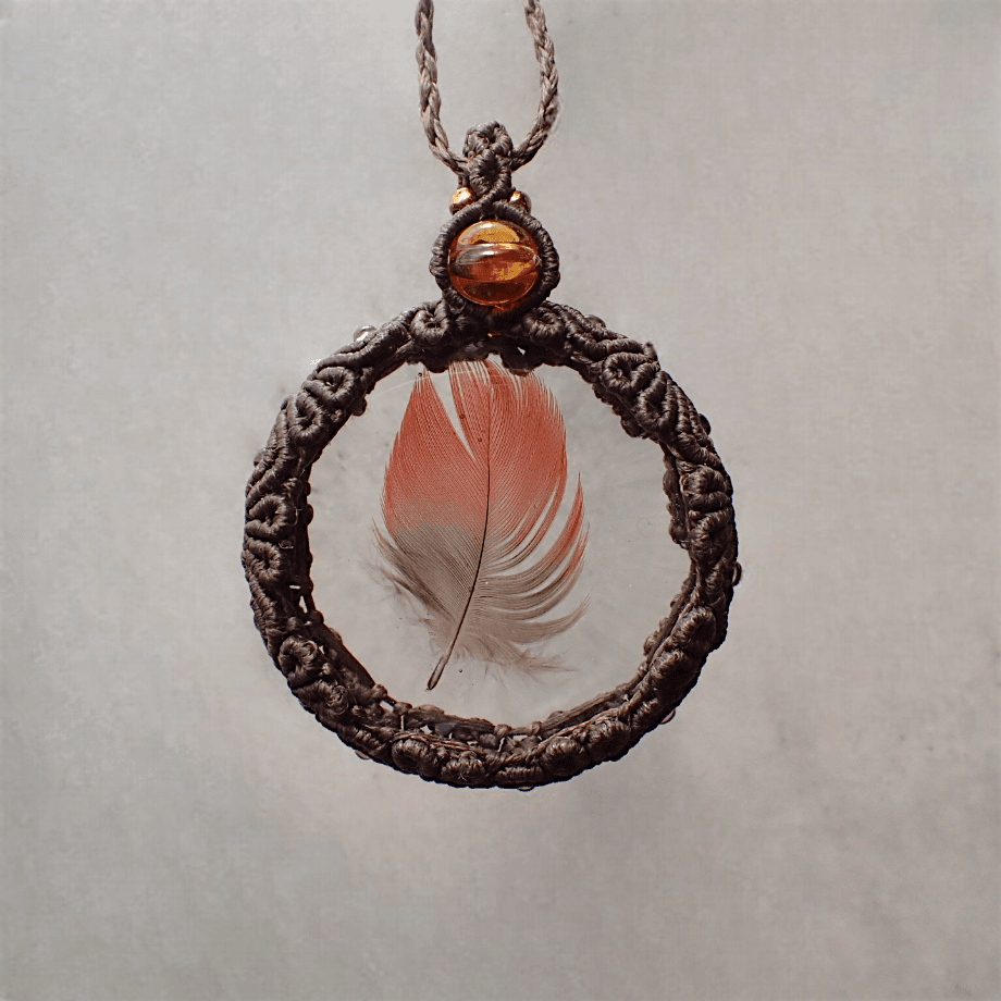 羽毛樹脂封入標本ネックレス | 6枚目