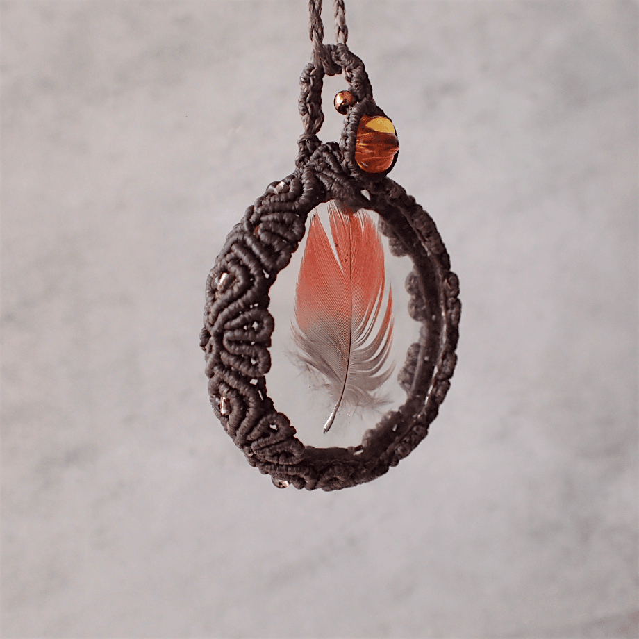 羽毛樹脂封入標本ネックレス | 8枚目