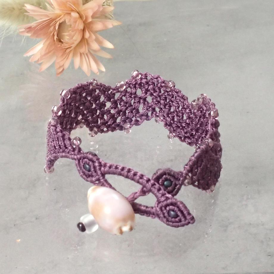 タカラガイマクラメブレスレット S | 2枚目