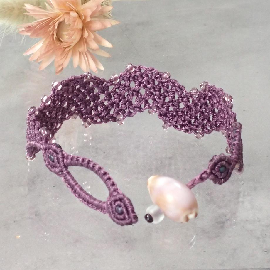 タカラガイマクラメブレスレット S | 3枚目