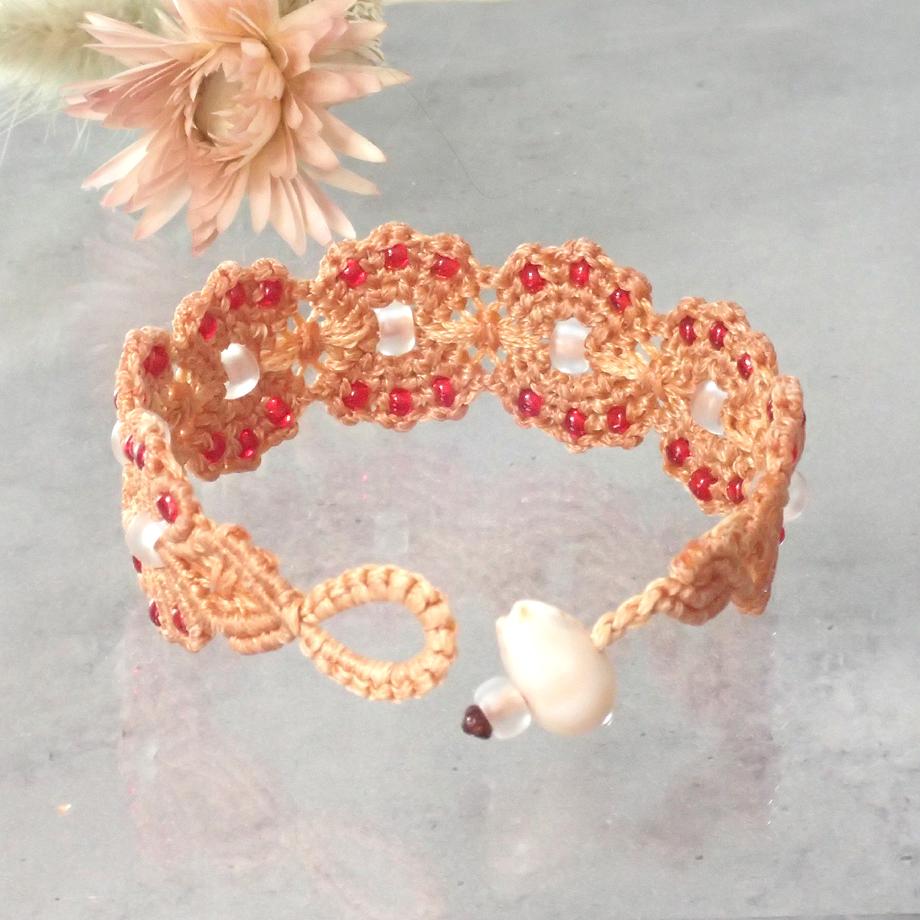 タカラガイマクラメブレスレット S | 3枚目