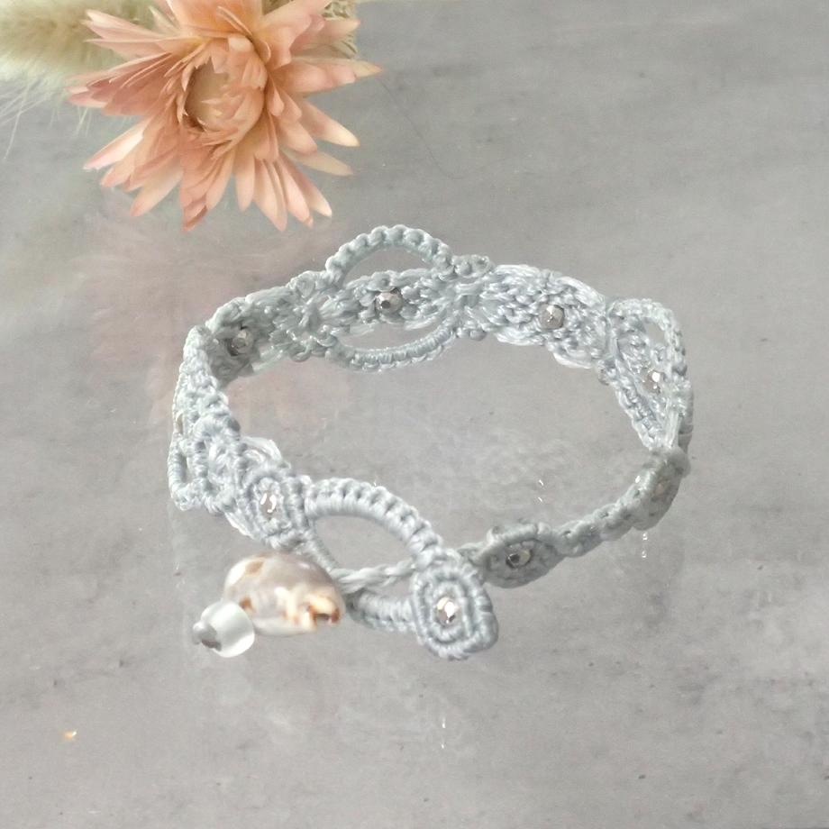 タカラガイマクラメブレスレット S | 6枚目