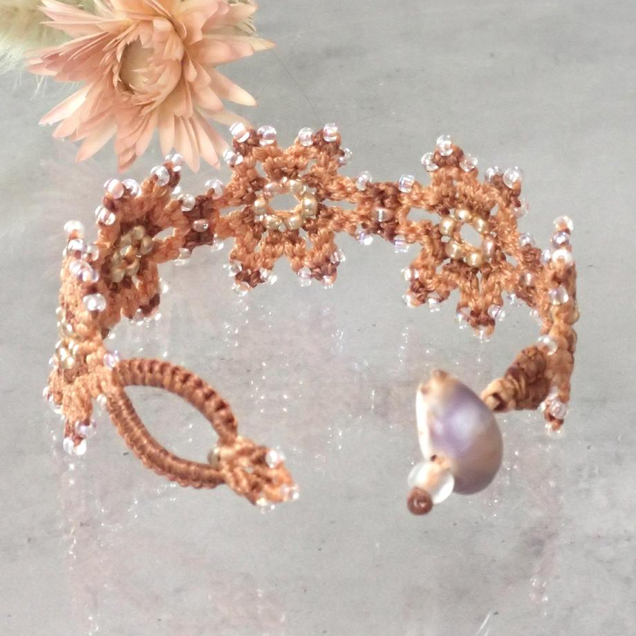 タカラガイマクラメブレスレット S | 3枚目