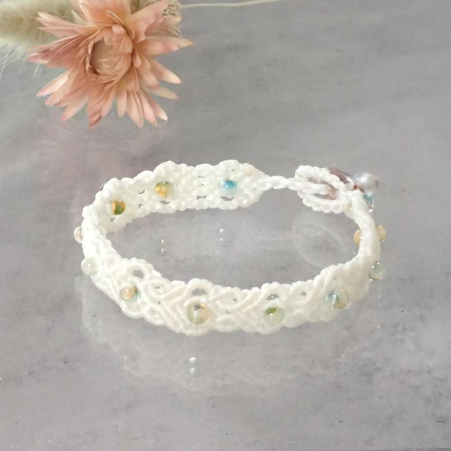 巻貝マクラメブレスレット S1枚目の画像