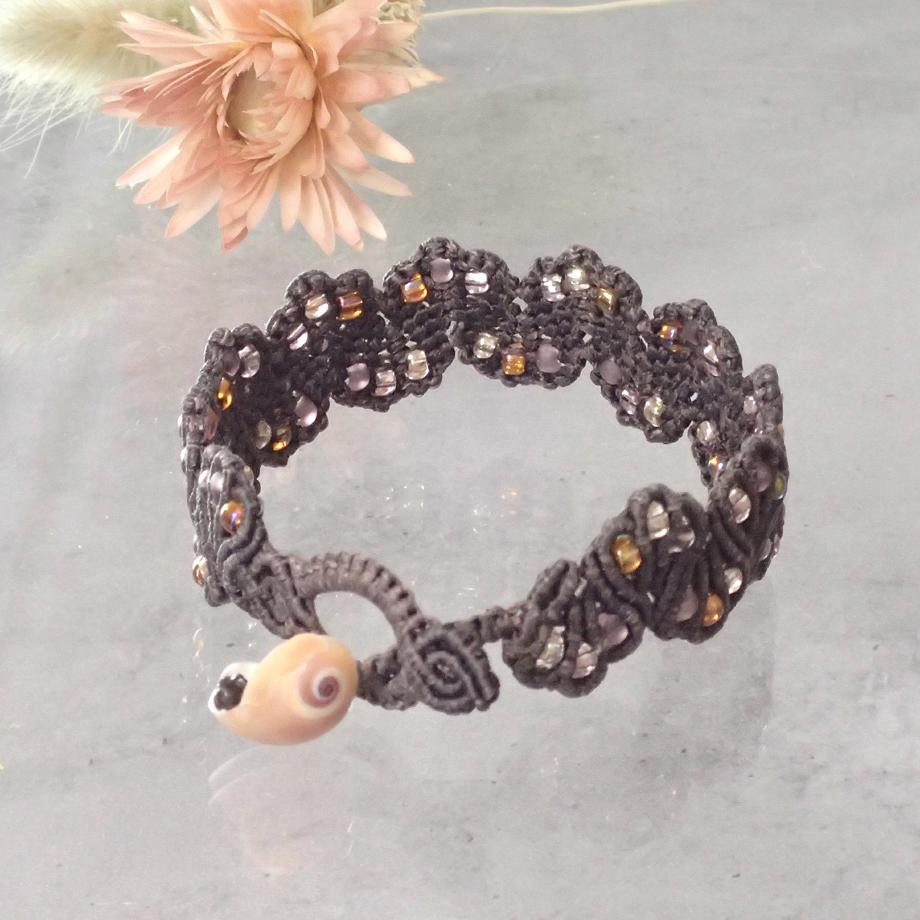 巻貝マクラメブレスレット S | 2枚目