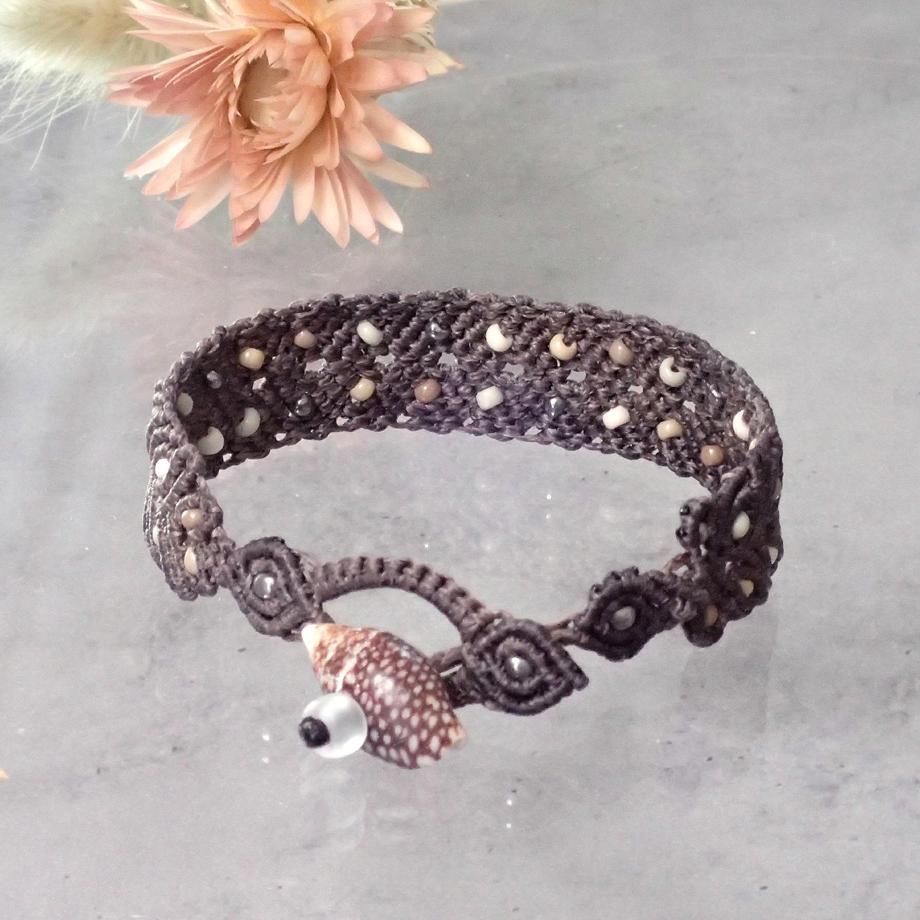 巻貝マクラメブレスレット S | 6枚目