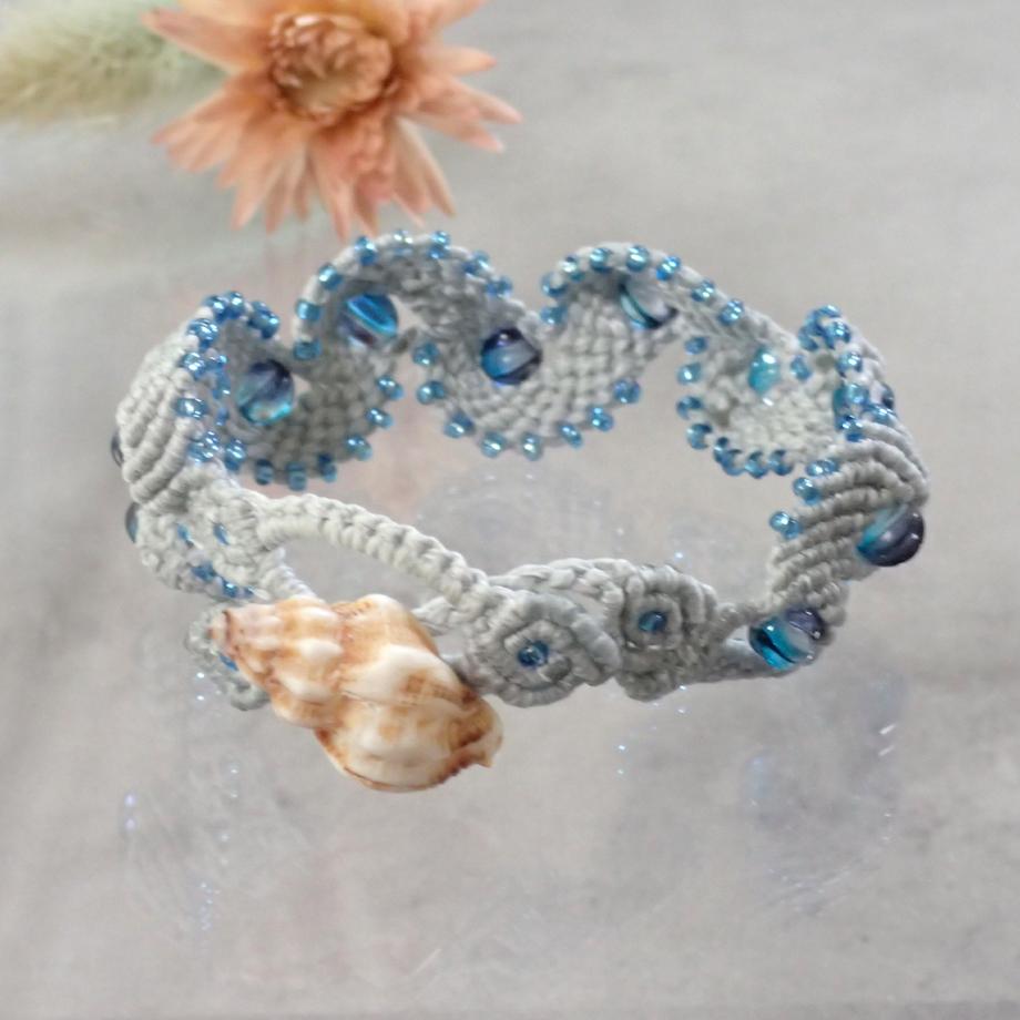 巻貝マクラメブレスレット M | 6枚目