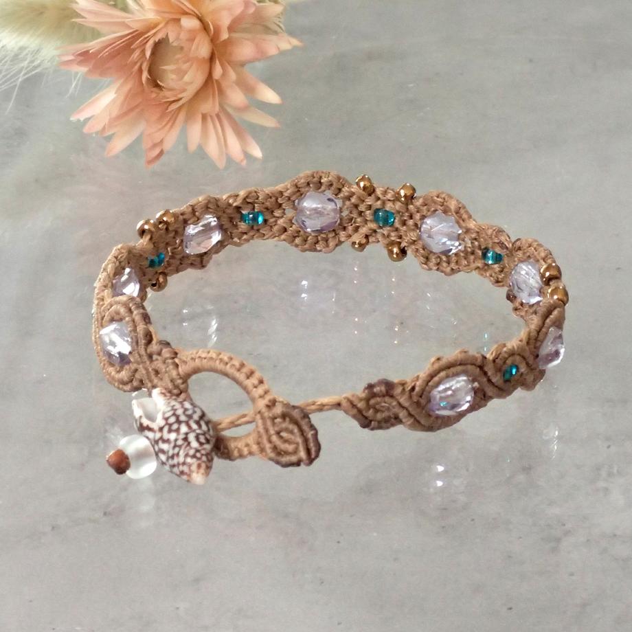 巻貝マクラメブレスレット M | 2枚目