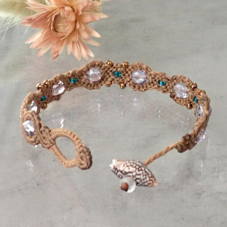 巻貝マクラメブレスレット M | 3枚目