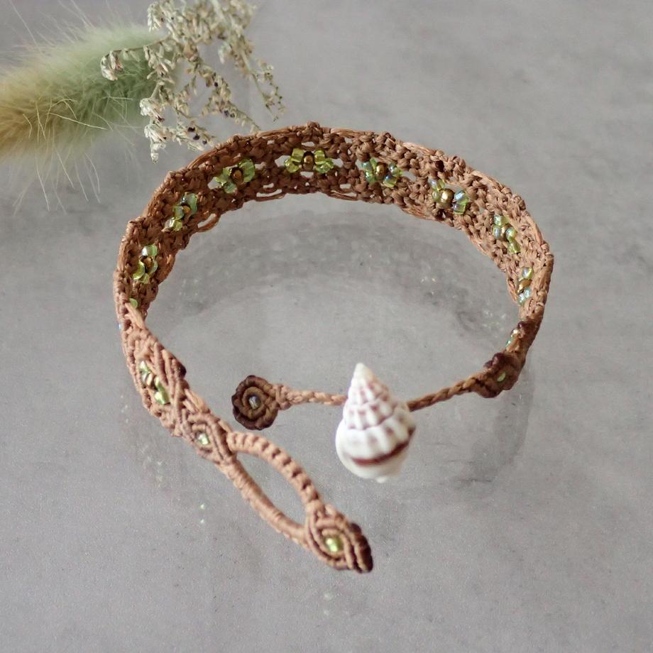 巻貝マクラメブレスレット L | 7枚目