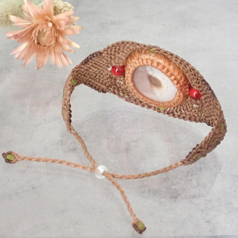 巻貝マクラメブレスレット L | 6枚目