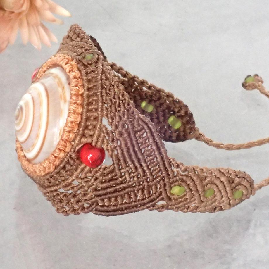 巻貝マクラメブレスレット L | 8枚目