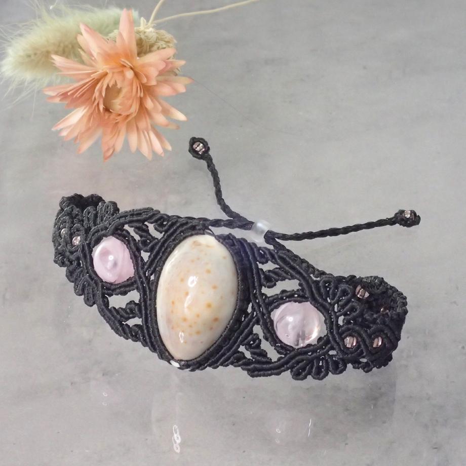 タカラガイマクラメブレスレット L | 5枚目