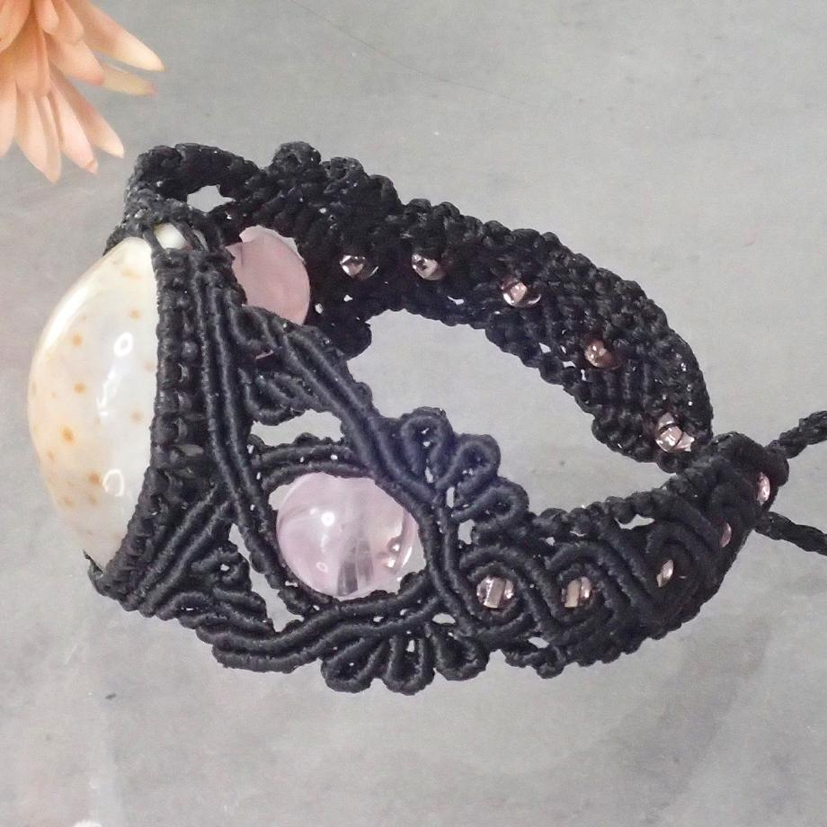 タカラガイマクラメブレスレット L | 7枚目