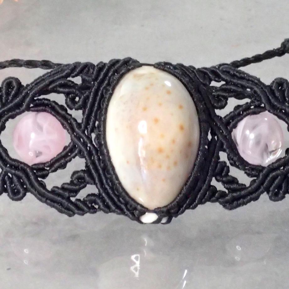 タカラガイマクラメブレスレット L | 9枚目