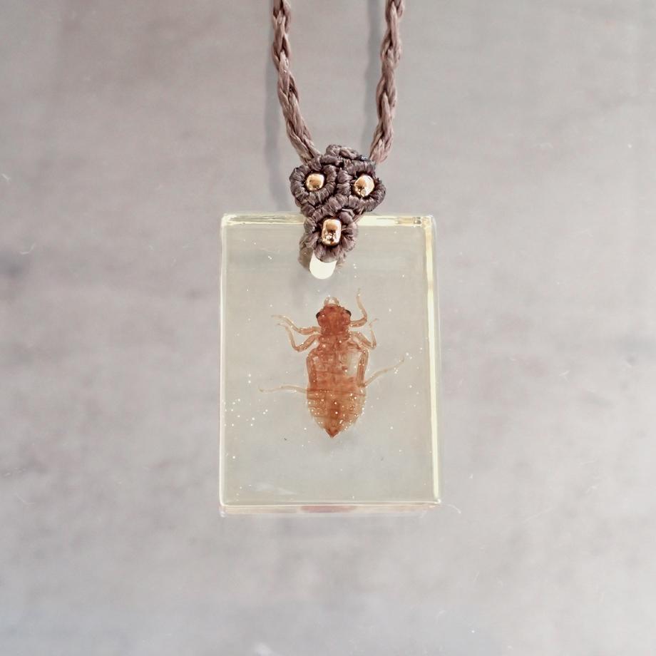 ヤゴ類樹脂封入標本ネックレス | 2枚目