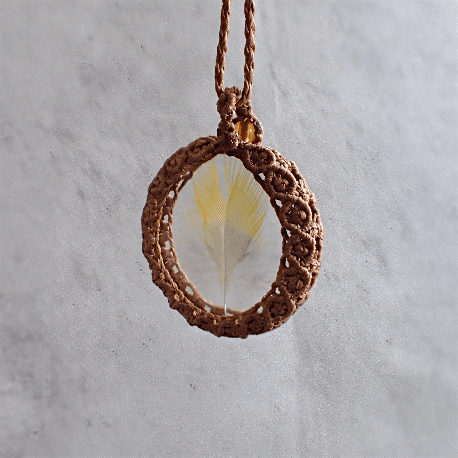 羽毛樹脂封入標本ネックレス | 9枚目