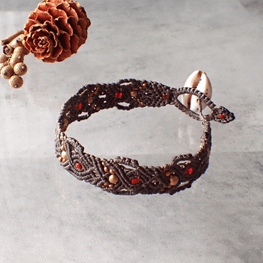 タカラガイマクラメブレスレット M | 5枚目