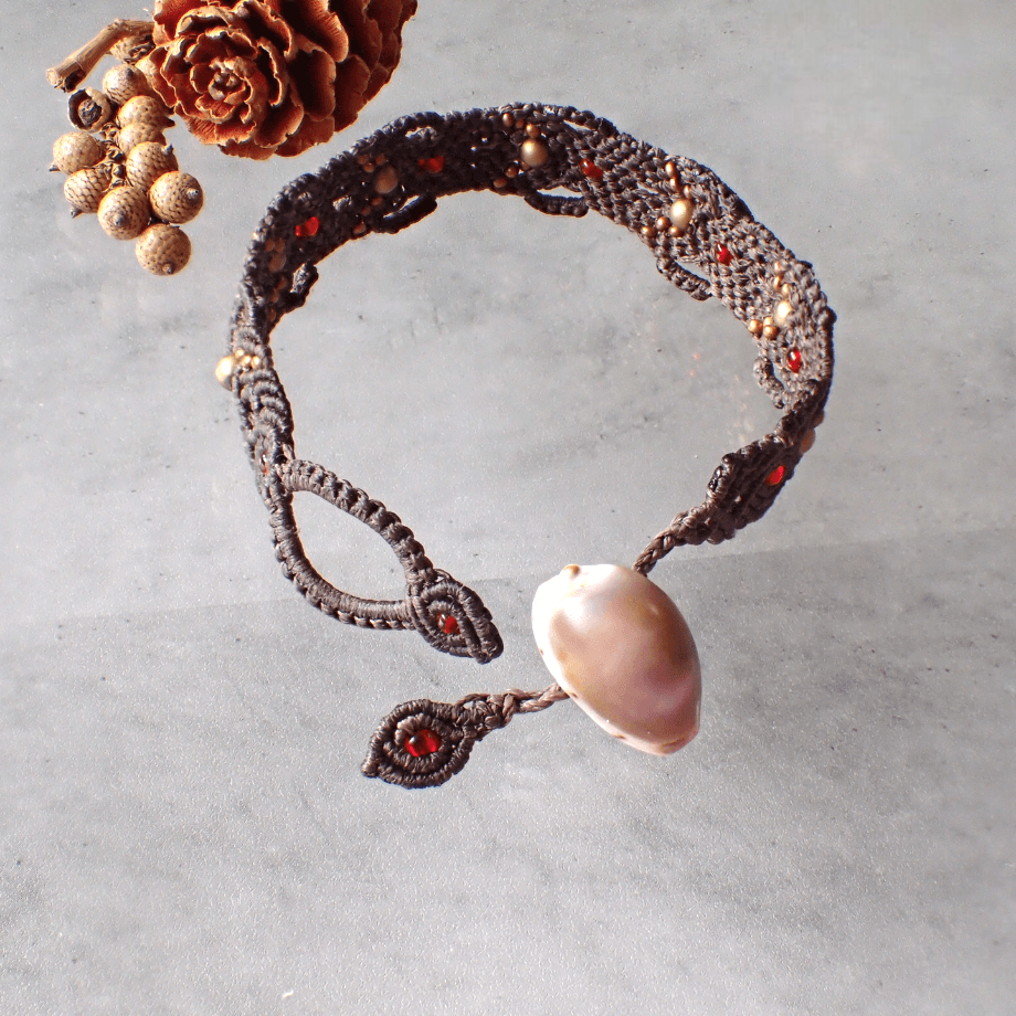 タカラガイマクラメブレスレット M | 7枚目