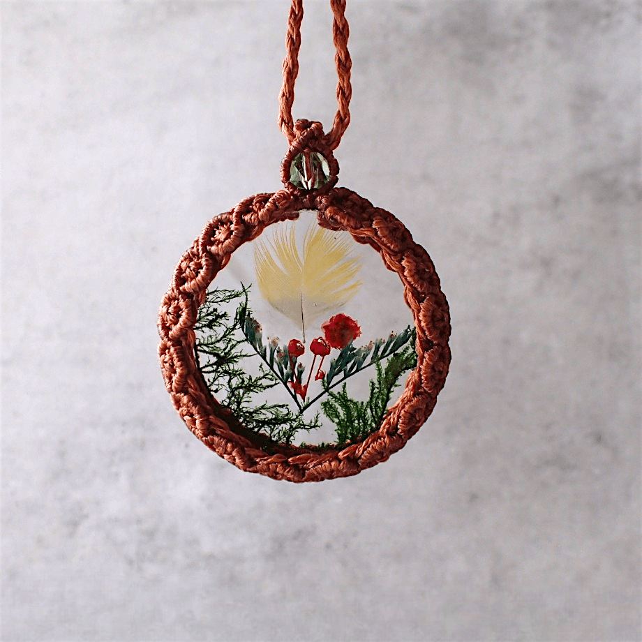 羽毛樹脂封入標本ネックレス | 6枚目