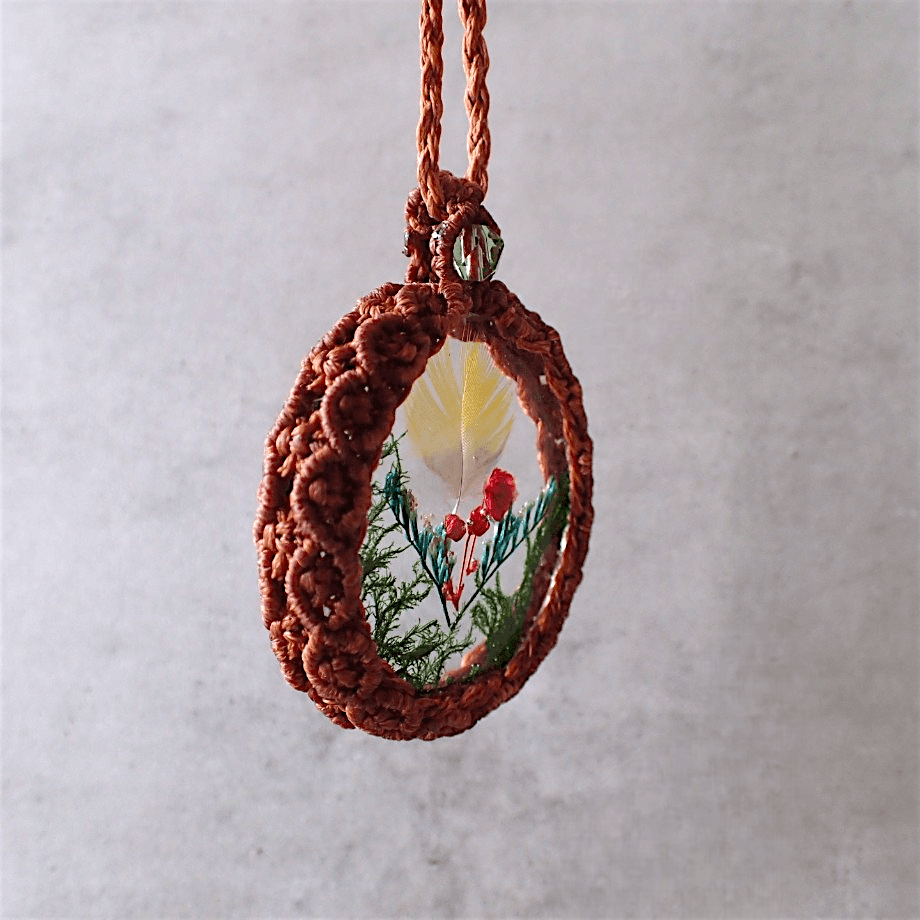 羽毛樹脂封入標本ネックレス | 8枚目