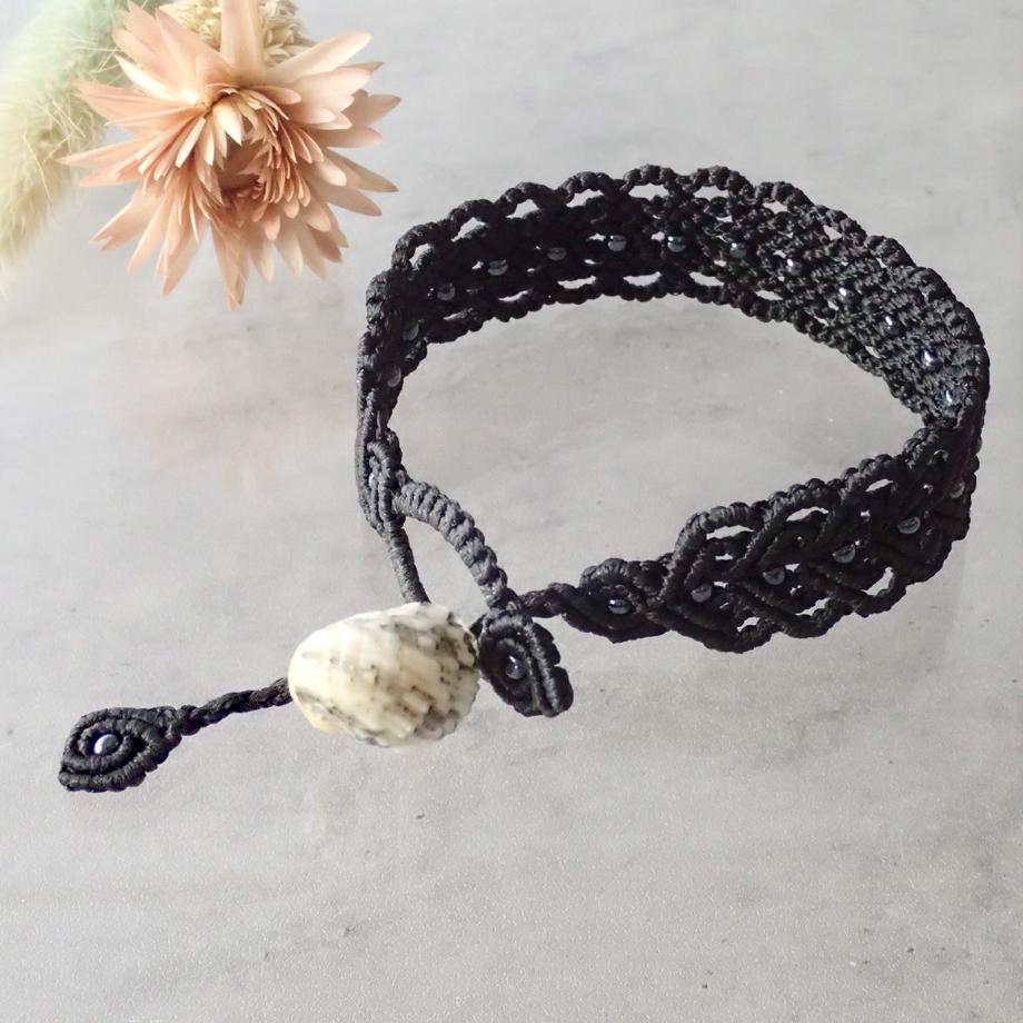 巻貝マクラメブレスレット L | 6枚目